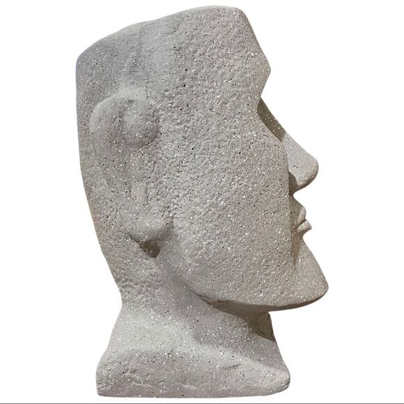 Huge Moai Resin Planter 15”tall by 9”wide about 11” deep.  great statement piece - Picture 6 of 7